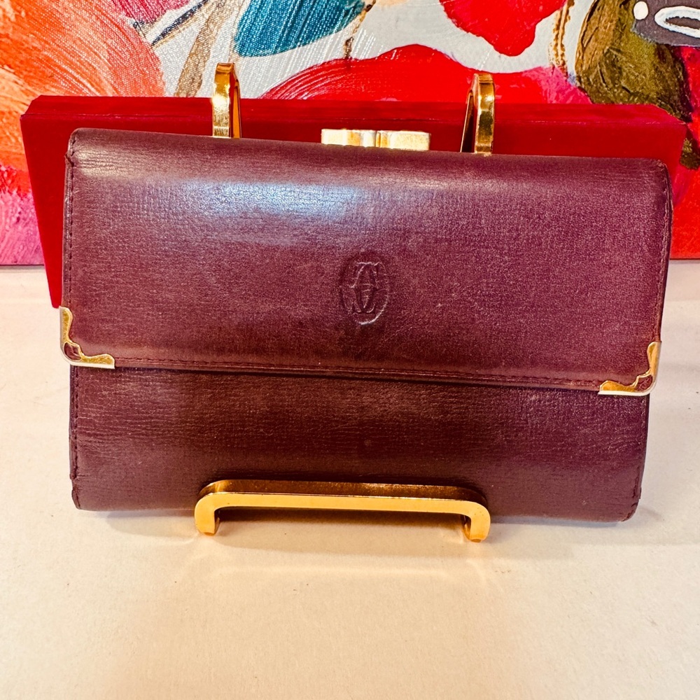 Cartier Must de Cartier trifold long wallet Leather Burgundy Leather - Picture 12 of 13